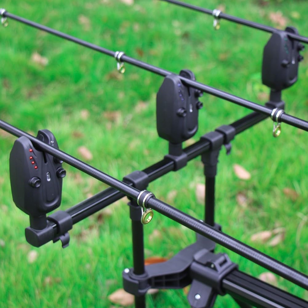 Kit di allarme digitale wireless per pesca alla carpa, con sensibilità regolabile, flash LED e suono