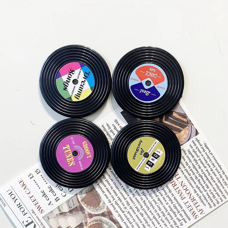 Set 8 imanes decorativos retro vinilo y cassette miniatura 4