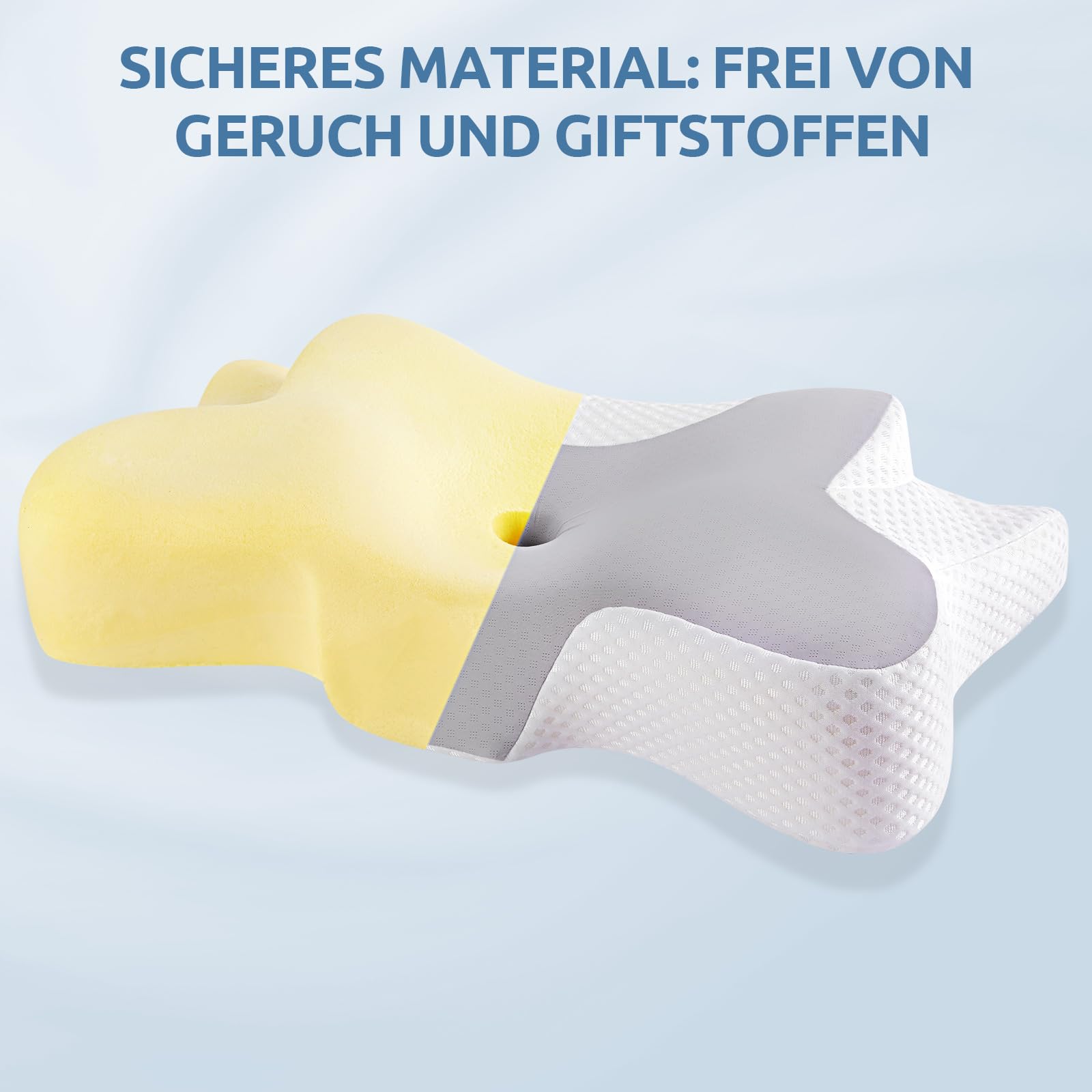 DONAMA Memory Foam Nackenkissen ergonomisches Kopfkissen für Seiten- Rücken- und Bauchschläfer
