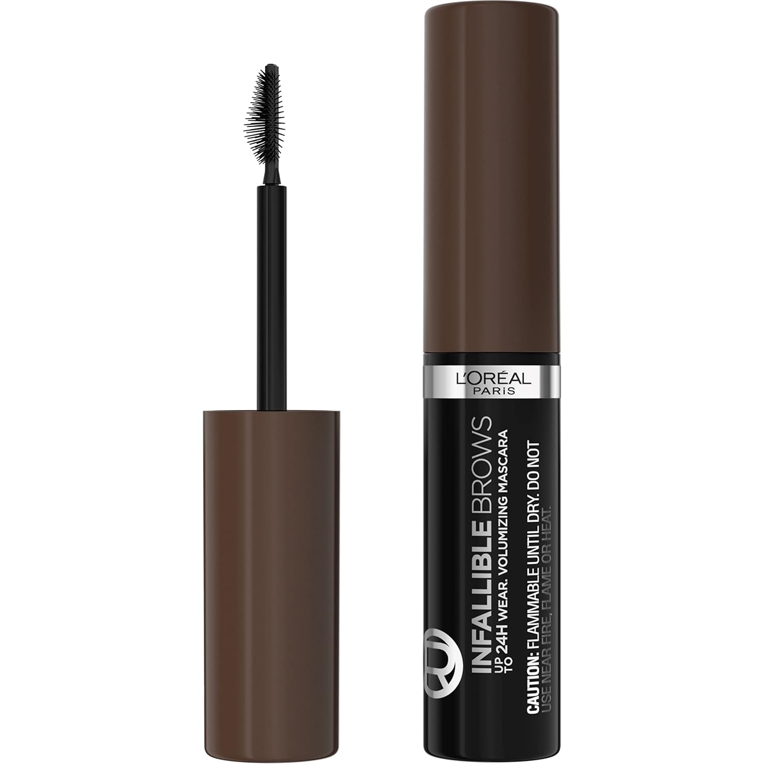 L’Oreal Paris Infallible Volumizing 24H Wear Brow Mascara, Long Lasting Eyebrow Makeup for 2X Fuller Eyebrows, 4.0 Dark Brunette, 0.13 Fl Oz L’Oreal Paris Infallible Volumizing 24H Wear Brow Mascara, Long Lasting Eyebrow Makeup for 2X Fuller Eyebrows, 4.0 Dark Brunette, 0.13 Fl Oz