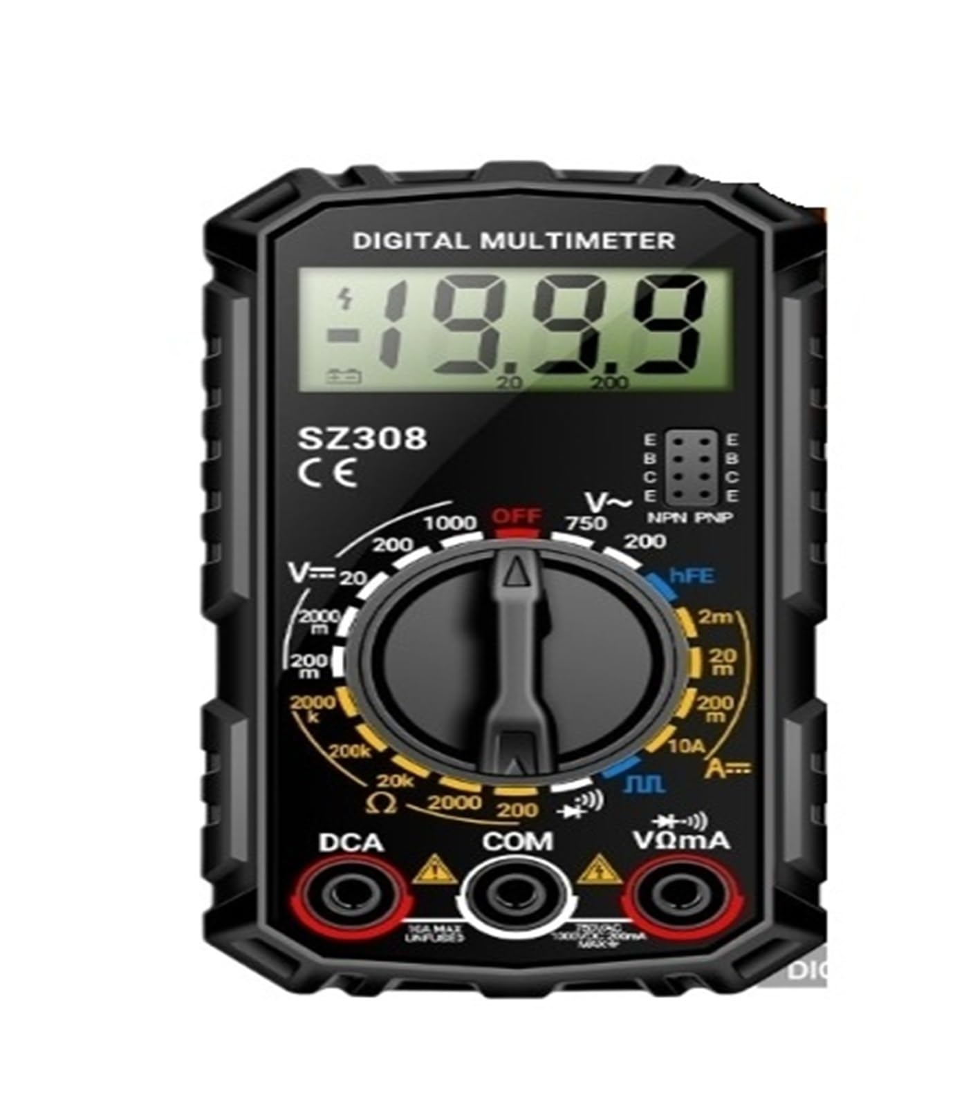 Multimetro Display indicazione batteria scarica 1999 Conteggi Tester tensione corrente Tester ohmmetro | Multimeter(Black)