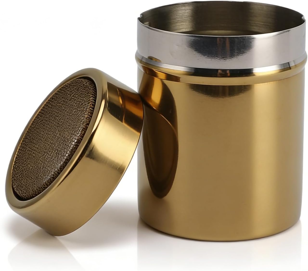 Powder Sugar Shaker Duster, Stainless Steel Dredge Shaker Powder Sugar Dispenser Fine Mesh Shaker for Salt Seasoning