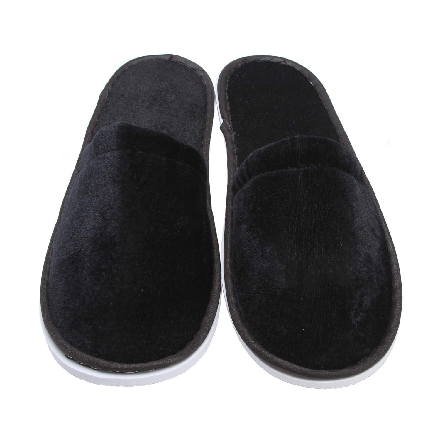 Sassyvilla Reusable Jute Slippers Non Slip Closed-Toe Style Soft Washable Unisex Disposable Slippers Footwear For Home Guest Hotel Travelling House Spa Salon-Black(5 pairs)-image-16