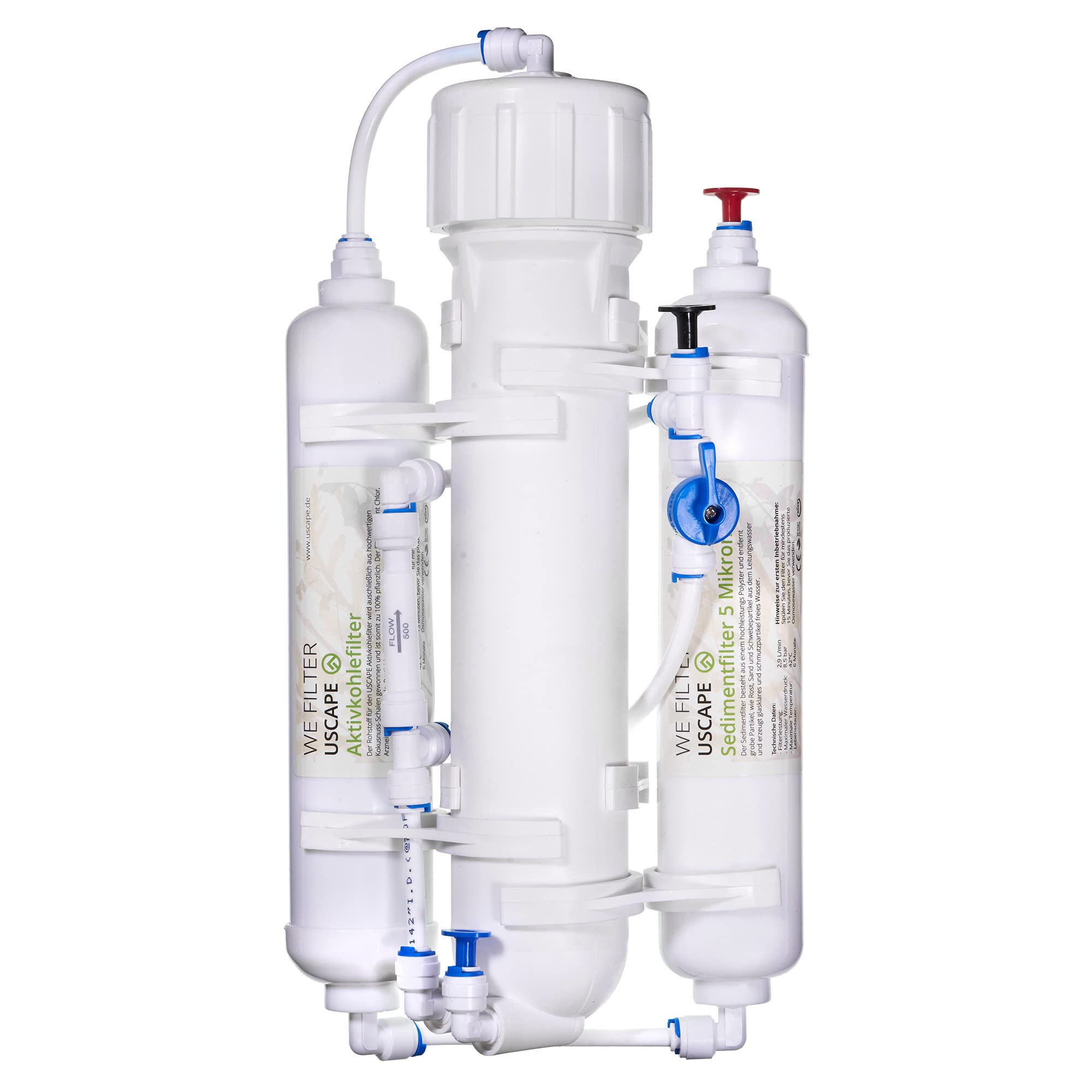 Osmoseanlage Premium 100GPD 380l/Tag - Mehrstufige Umkehrosmose-Anlage für Aquarium oder Haushalt zur Herstellung von Osmosewasser
