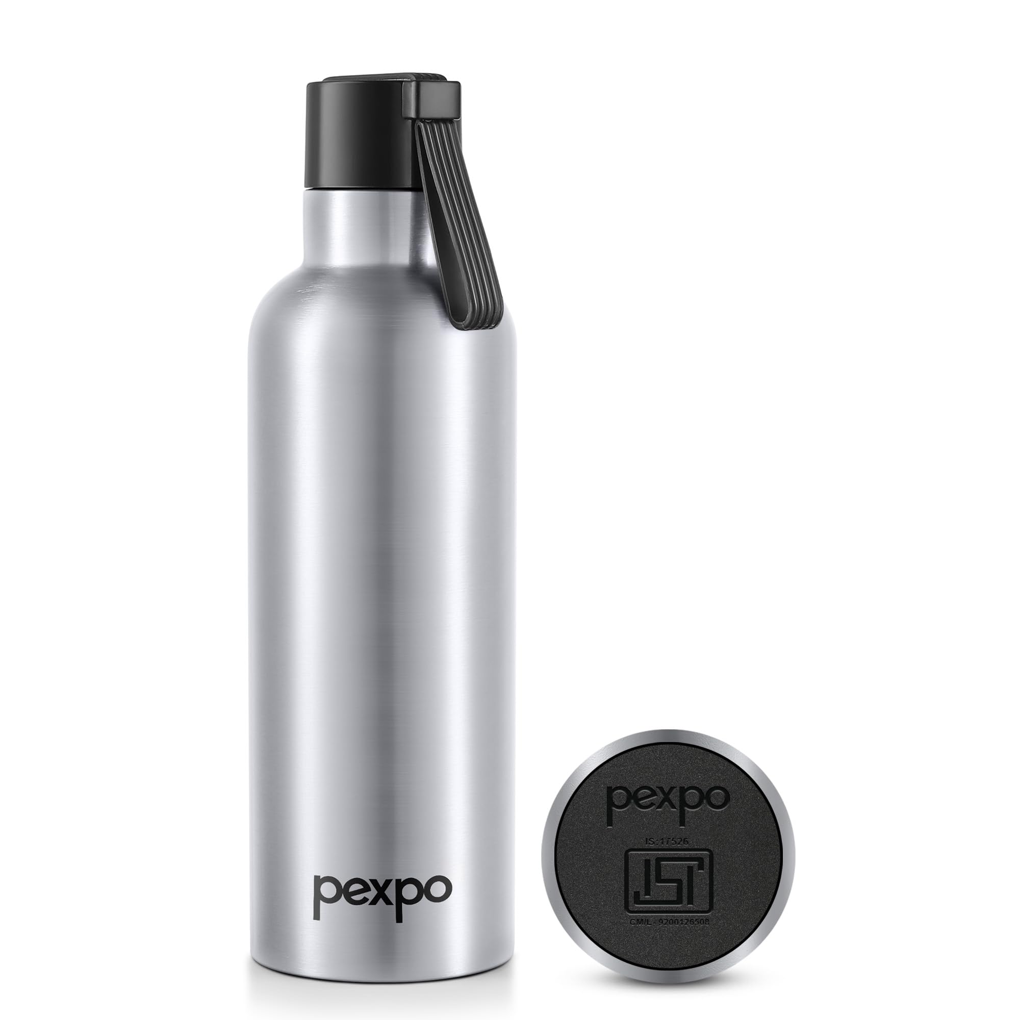 Go24 pexpo Stainless Steel Water Bottle Oslo Silver 500ml