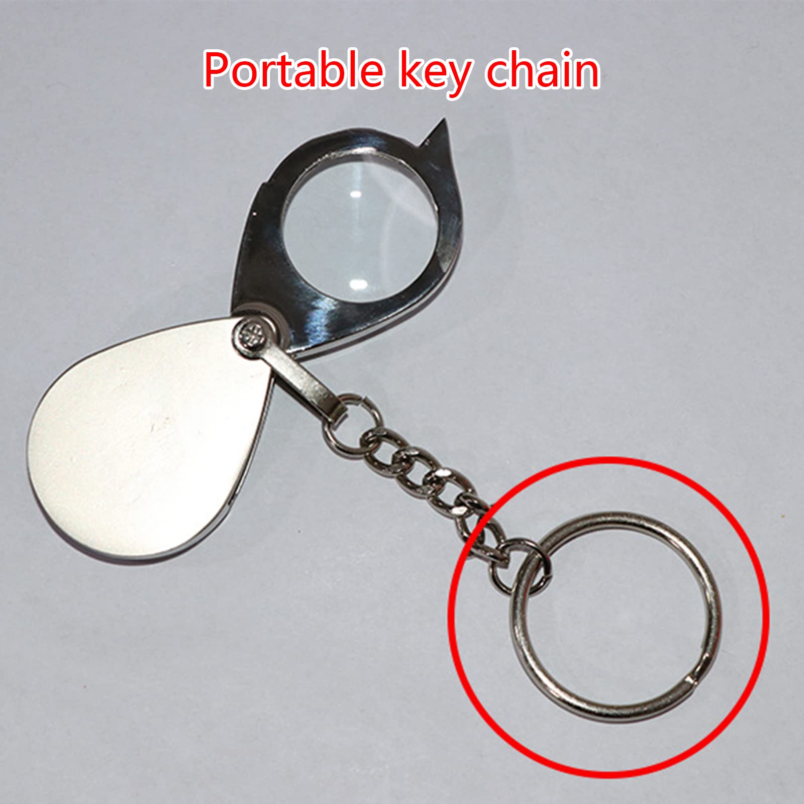 Lente di ingrandimento tascabile 20X regalo in metallo con portachiavi gioielli lenti di ingrandimento lente 22 mm per la lettura di etichette mini lente di ingrandimento per la lettura portachia