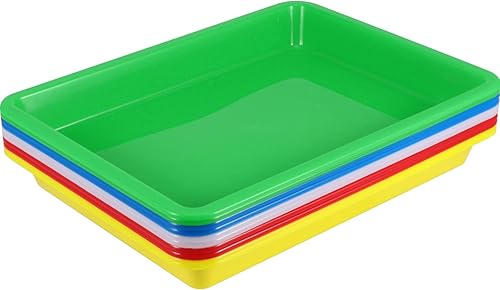 Paquete de 10 bandejas de plástico multicolor de 10.8 x 8.3 pulgadas, bandeja organizadora de arte y manualidades, bandeja organizadora de