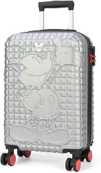 Mala de Bordo do Mickey Prata com Rodas 360 by Luxcel Ref.10350