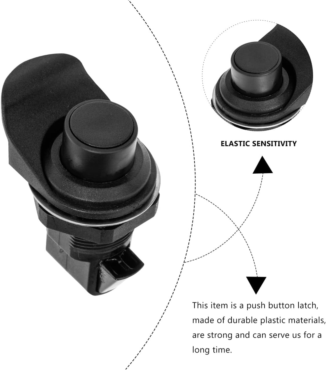 Push to Close Latch 1-Set Plastic Button Lock for Motorcycle Glove Box
