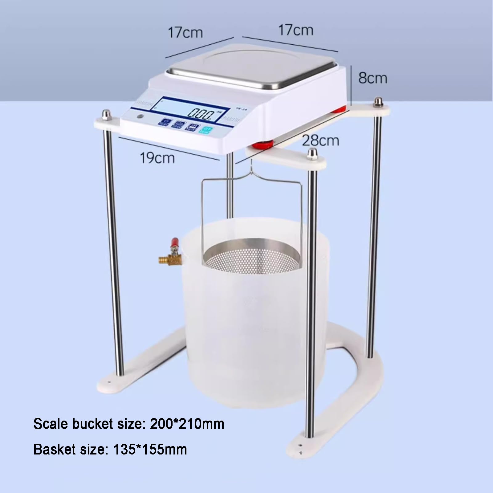 Balanza Hidrostática Electrónica, Balanza Hidrostática Digital De 0,1 G, con Pantalla LCD, Salida De Datos, Unidad G/kg/LB, para Pruebas De Densidad De Sólidos