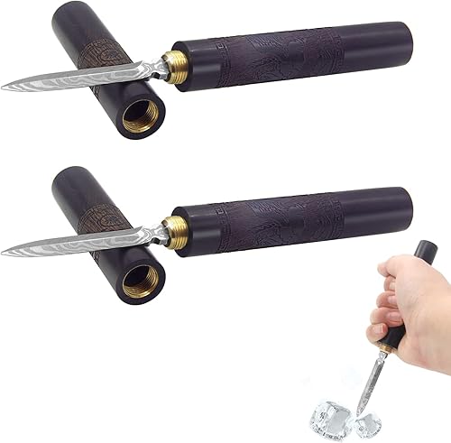 2 piezas de acero inoxidable con mango de madera, aguja de cuchillo de té Puerh con cubierta de seguridad, herramienta multifuncional para cocina,