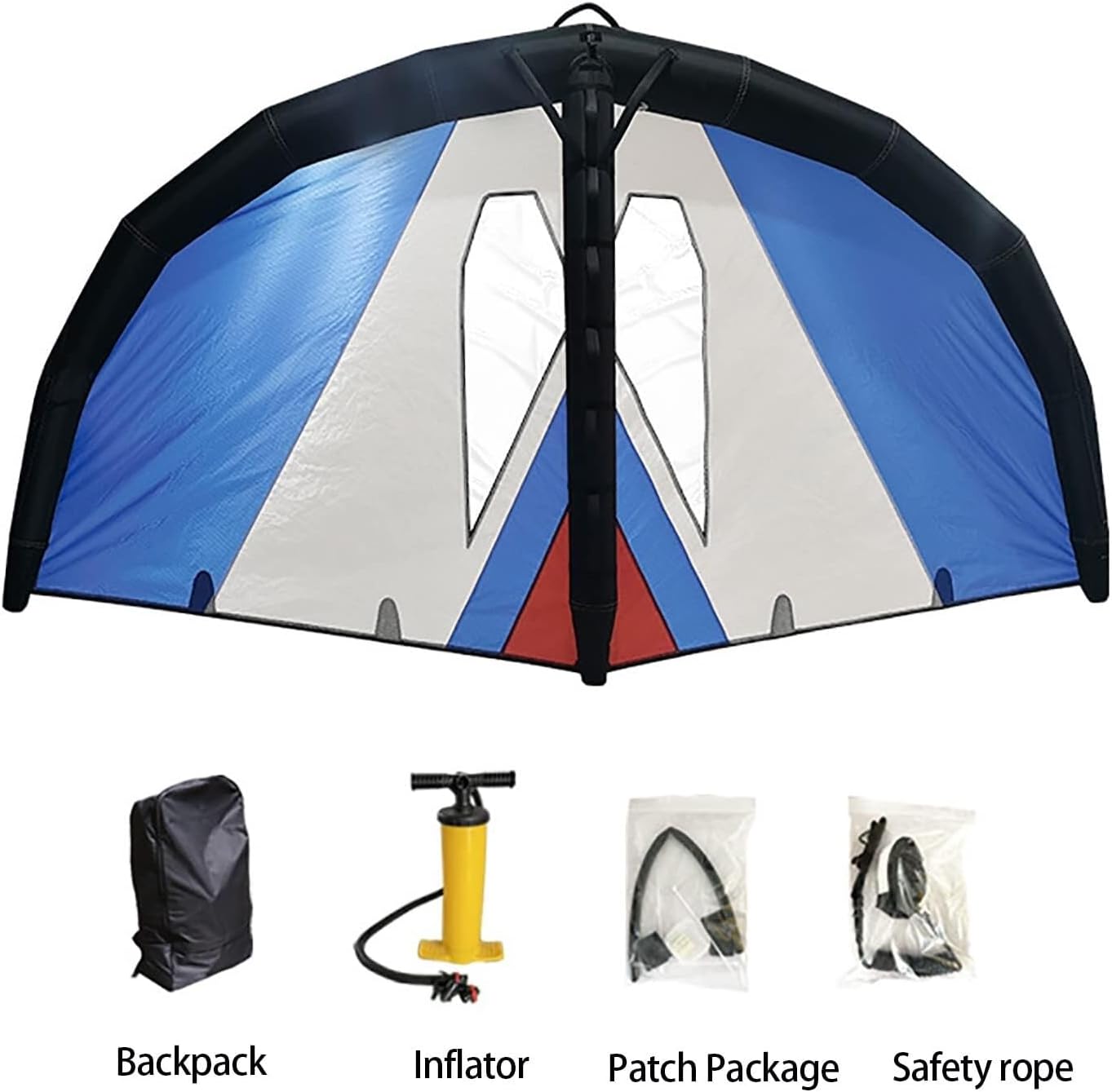 Handheld Windsurf Board Wing Kite, Kitesurfing Inflatable Wing foil with Window inflator and Two air Bags for Outdoor Surfing Water Sports