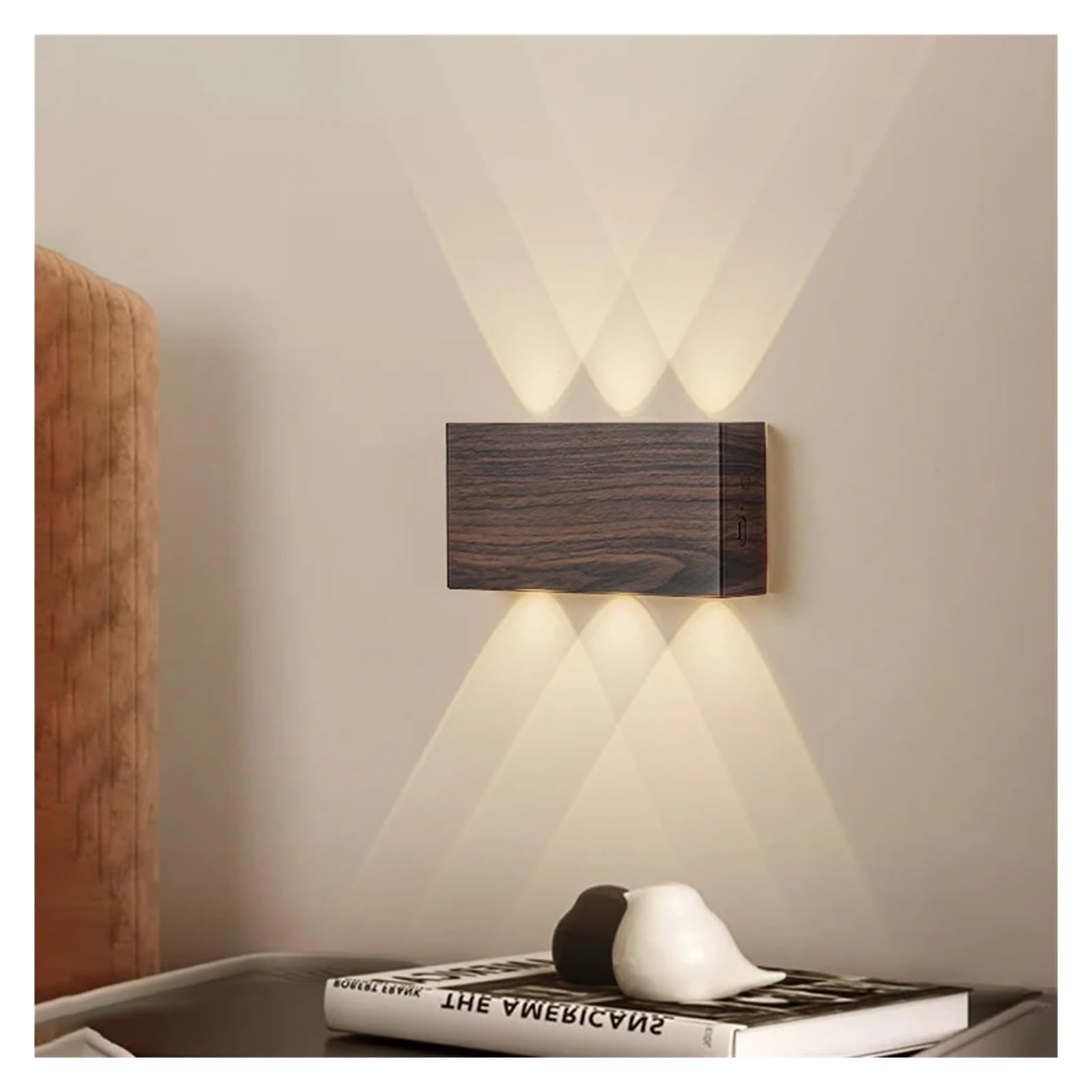 Minimalistyczna lampa ścienna LED z funkcją ładowania, 4000 mAh, dotykowa, trójkolorowa, bezprzewodowa, do dekoracji wnętrz, lampka nocna, korytarz, sypialnia(WA806B-White)