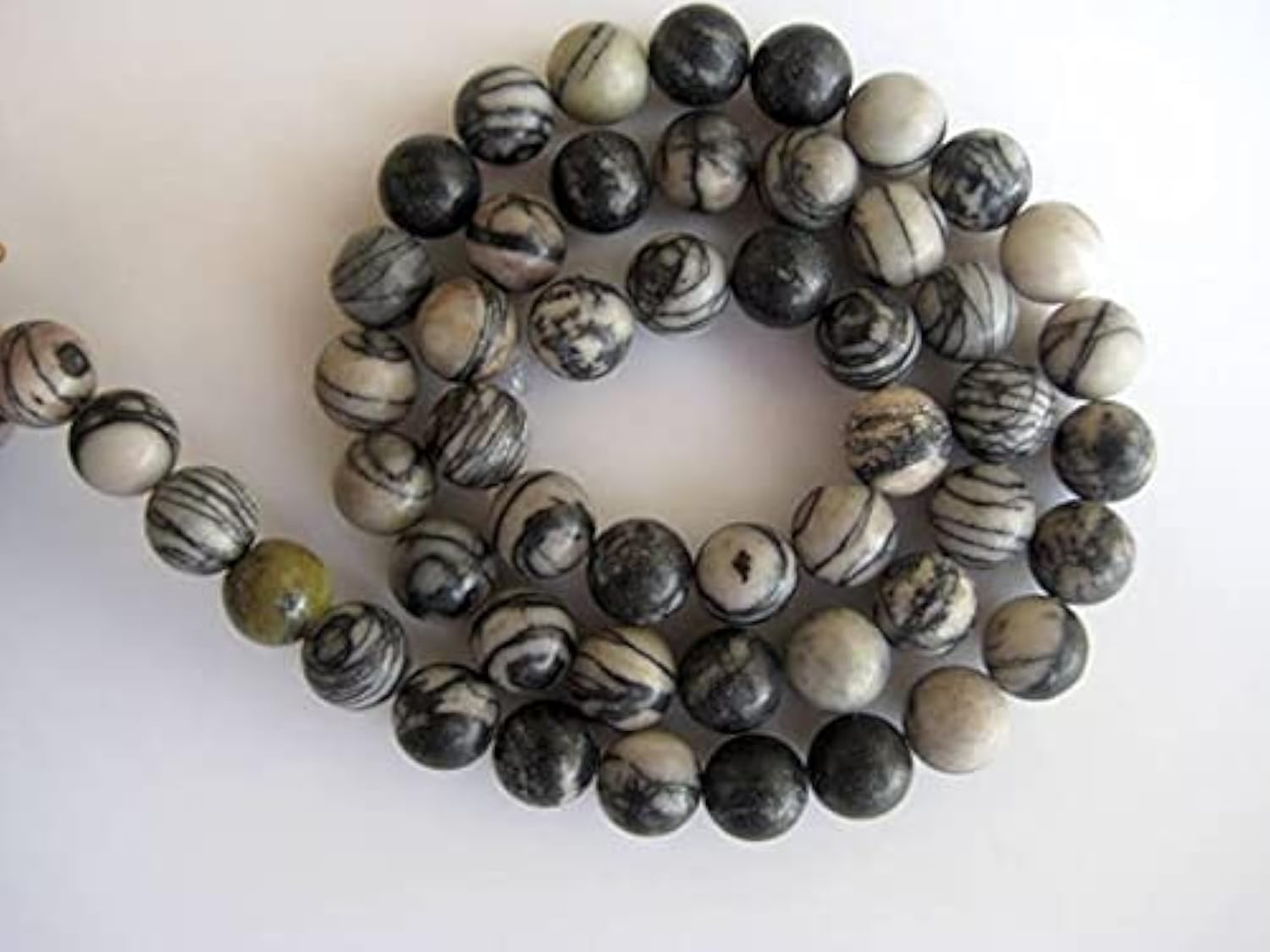 Perles en agate zébrée LKBEADS de 8mm avec grand trou de 1mm pour création de bijoux de lithothérapie