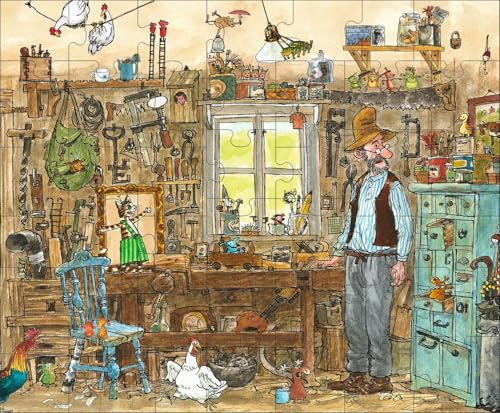 Pettersson und Findus. Riesen-Puzzle. Petterssons Tischlerschuppen. 42 Teile, Gesamtgröße 104 x 86 cm