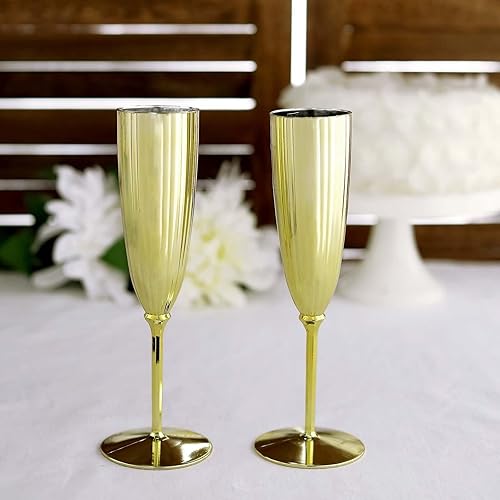 Miniatura 10 de Efavormart - Juego de copas de vino desechables metálicas plateadas de alta calidad, copas de vino con tallo para bodas, recepciones al aire libre,