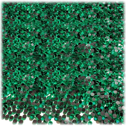 The Crafts Outlet 720-pc Iron On Heat induced Glue, Glass Rhinestones, 2mm (6ss) XX-Small - Emerald Green EGR