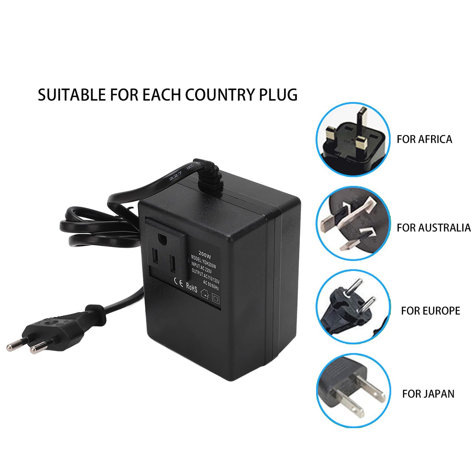 Generic Convertidor de Voltaje de Viaje, Adaptador de Enchufe, Convertidor para Enchufe Europeo, Adaptador de Viaje, Convertidores Analógicos a Digitales