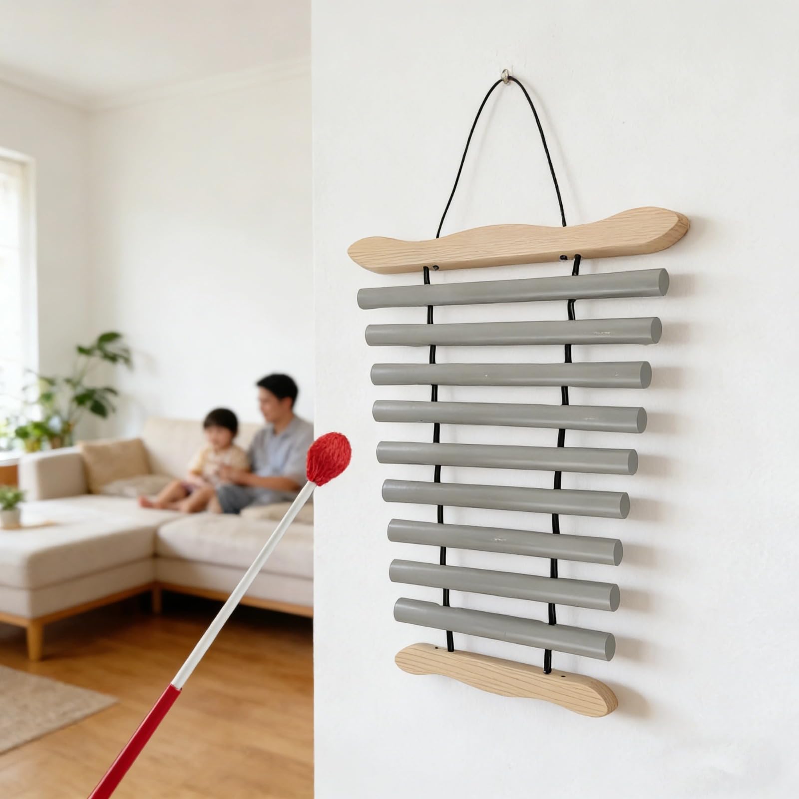 Carillon in argento a 9 note, suoneria a vento in metallo con martello, strumento Orff per la cura del suono, musica yoga, istruzione precoce, percussioni portatili per classe, studio e casa