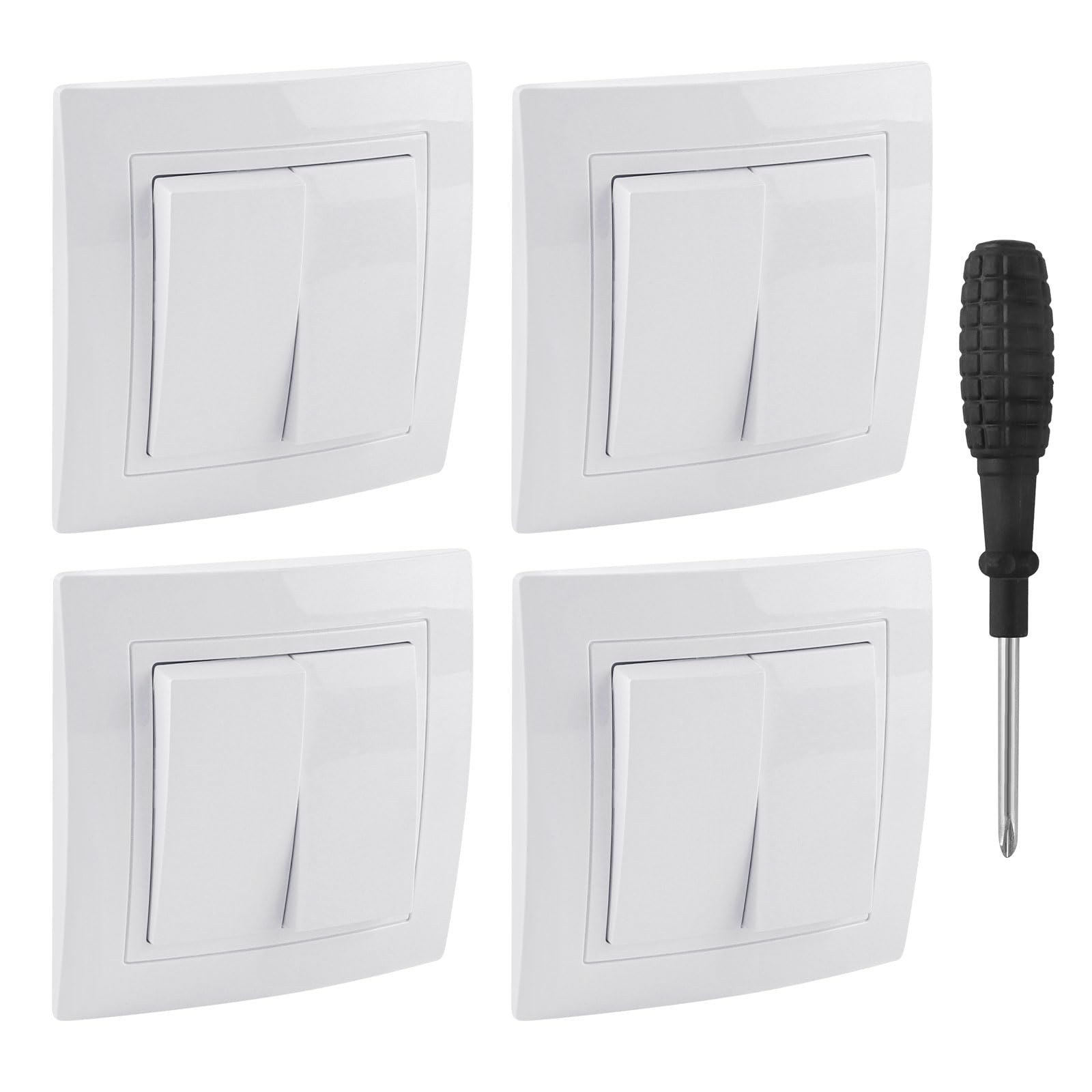 4 Piezas interruptor pared doble doble conmutador para escaleras Bidireccional interruptores de serie empotrado conmutador interruptor pared pulsador luz Para Escaleras Corredor Dormitorio