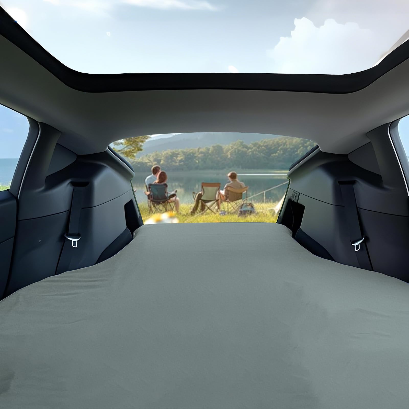 Colchon Tesla Model Y/3, Espuma de Alta Resiliencia—30s Absorción Natural del Aire, Cama Tesla Model 3 Tejido Suave y Transpirable, Colchon Coche Ideal para Camping en Coche, Viajes Y Road Trips