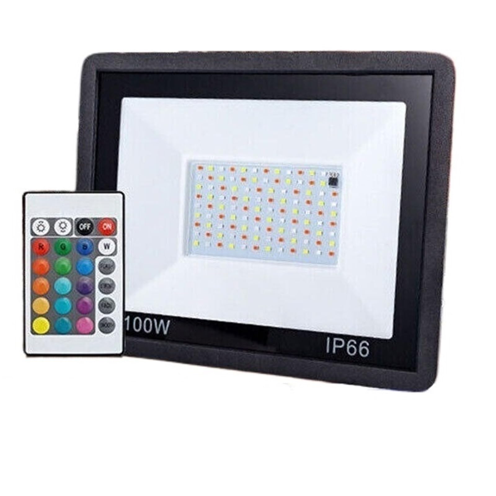 LJLJCQCNS LED Flood Lights, RGB Floodlight with Remote Control,IP66 Waterproof Dimmable Color Changing Spotlight,Outdoor Decorative(50W)