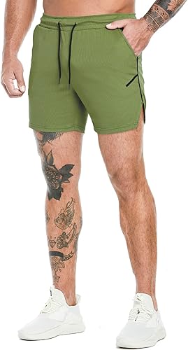Miniatura 2 de PIDOGYM Pantalones cortos de entrenamiento para hombre de 5 pulgadas, de malla ligera, para gimnasio, atlético, ajustados, para entrenamiento de