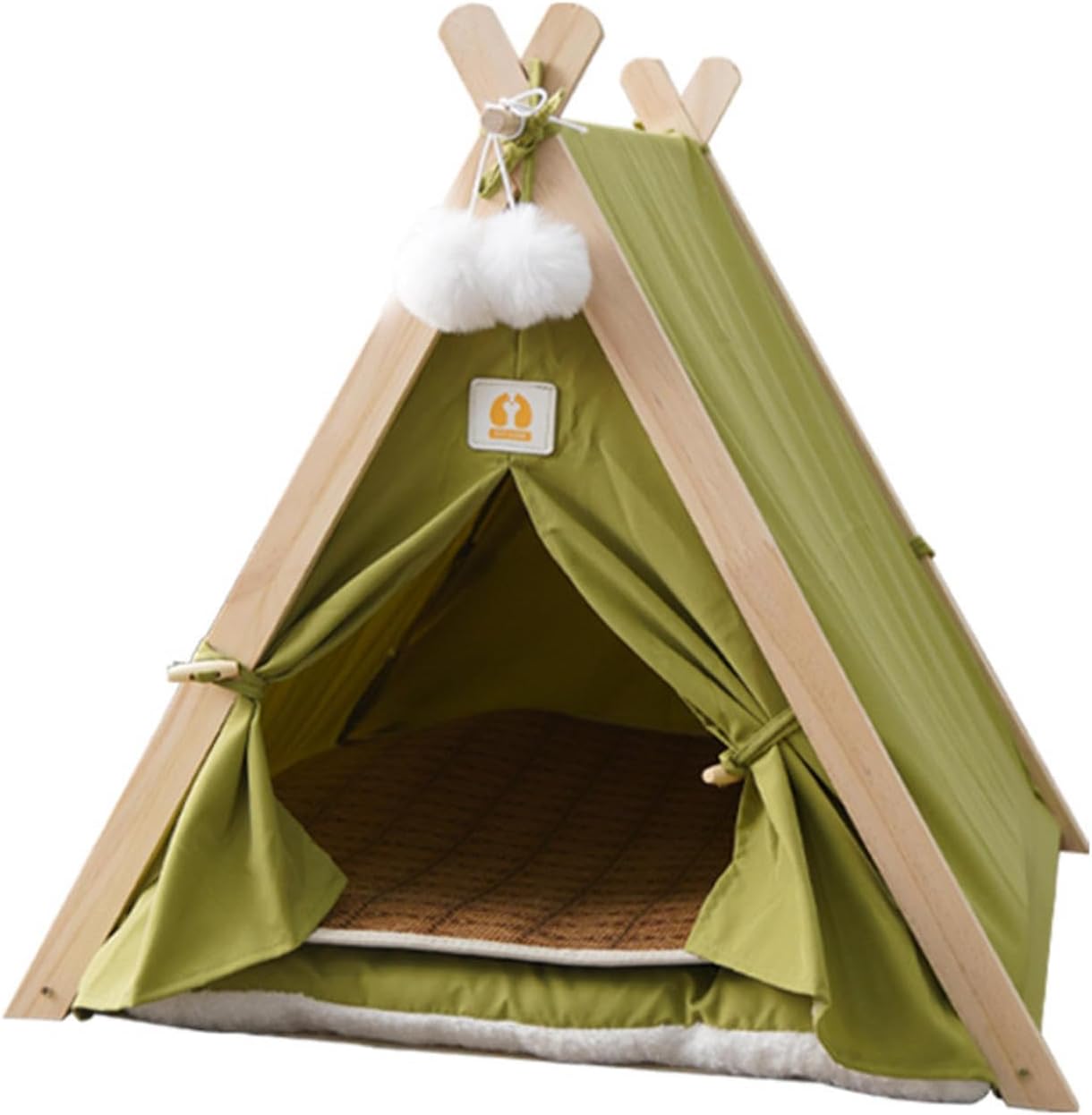 YueShang Pet Tent Dog House, All Seasons, Closed Wood Cat Maternity Room with Tent Shape