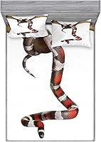 Vista 298 de Lunarable Grey Fitted Sheet & Pillow Sham Set, Pattern with Random Footprints Paw Traces Pet Legs Friendly Cats and Dogs, Decorative Printed 3 Piece