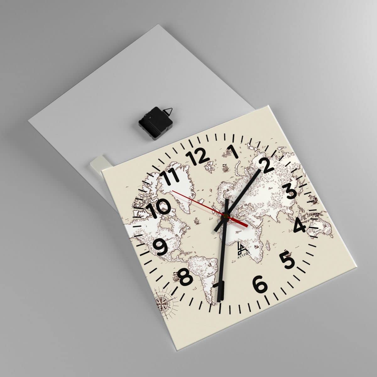 OROLOGIO DA PARETE in Vetro 40x40cm Paesaggio Montagne Silenzioso EUR