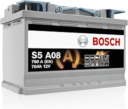 Bosch S5A08 Car Battery 70 A/h - 760 A - 12 V, Type 096, AGM Lead-acid for Vehicles with a Start/Stop System, Left (-) Right (+), 278 x 175 x 190 mm - For Vehicles with Regenerative Braking