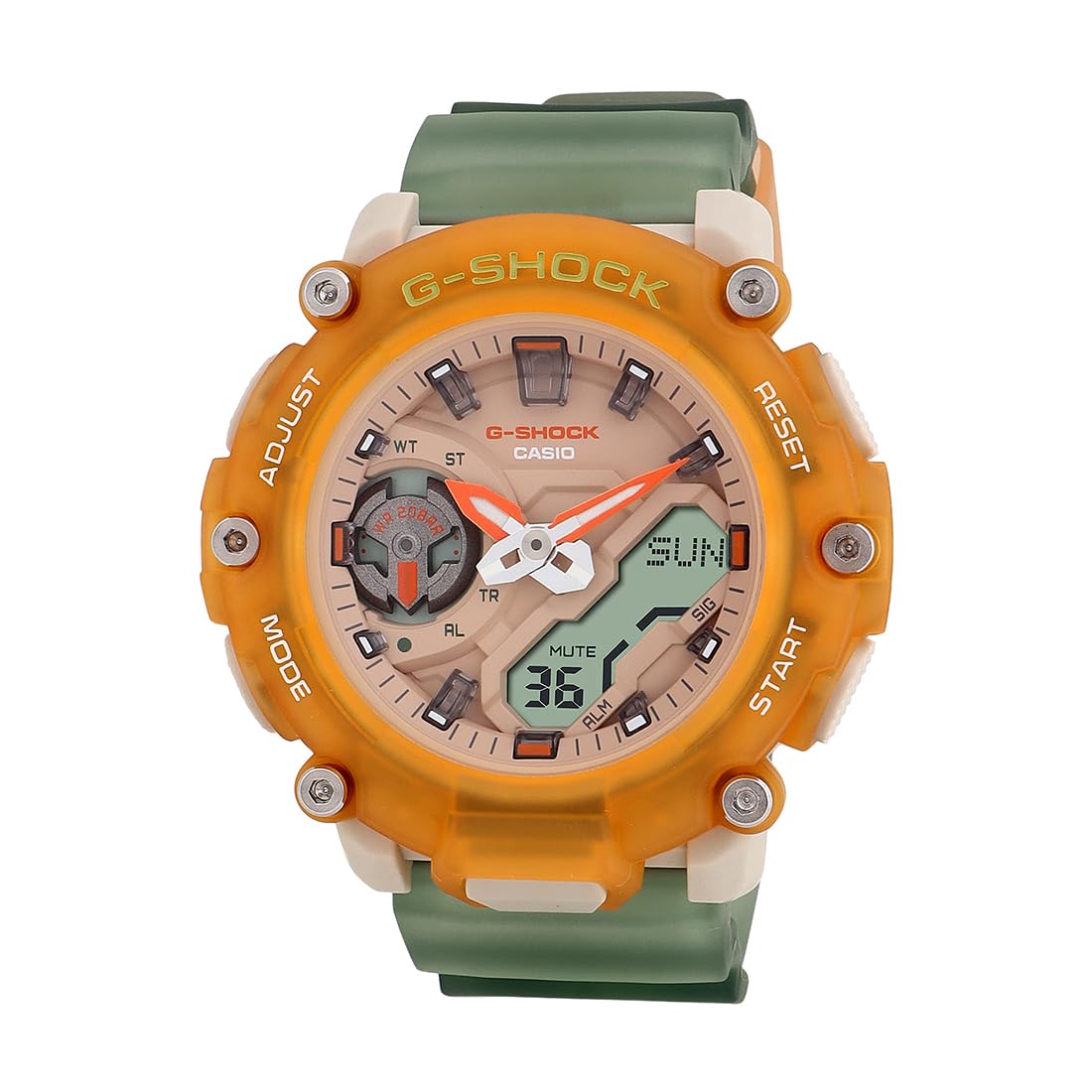 Casio Women Resin AnalogDigital Orange Dial Watch-Gma-S2200Pe-5Adr, Band Color-Green (B0CH53LPGN) Amazon Price History, Amazon Price Tracker