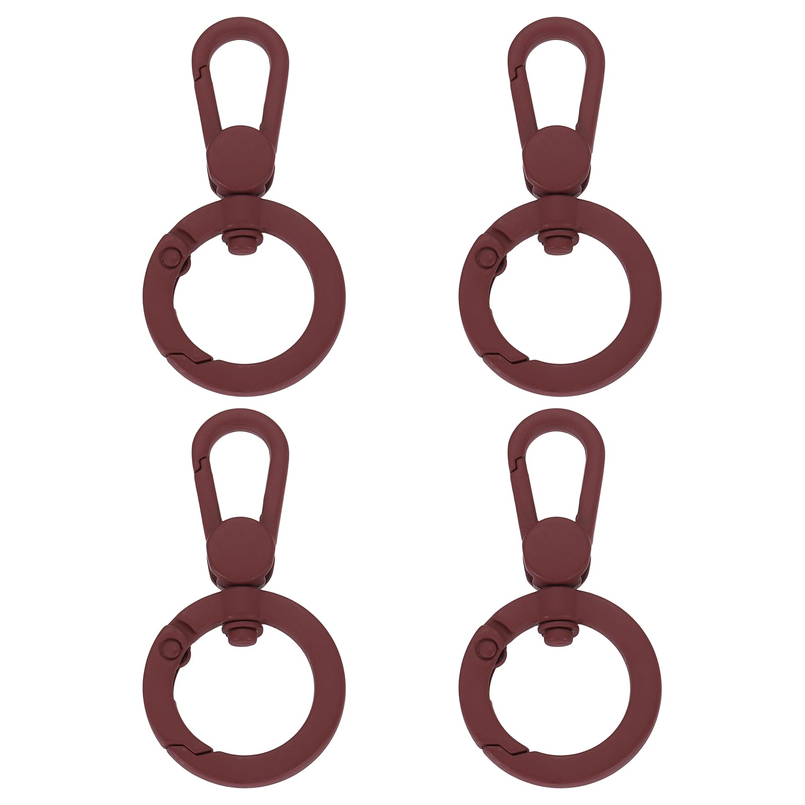 sourcing map 4Pcs Swivel Clasp Clip, Metal Spring Snap Hooks Keychain Key Ring Double Opening Lobster Claw Clasp Zinc Alloy Purse Clips for Jewelry Crafts Lanyard Making, Wine Red