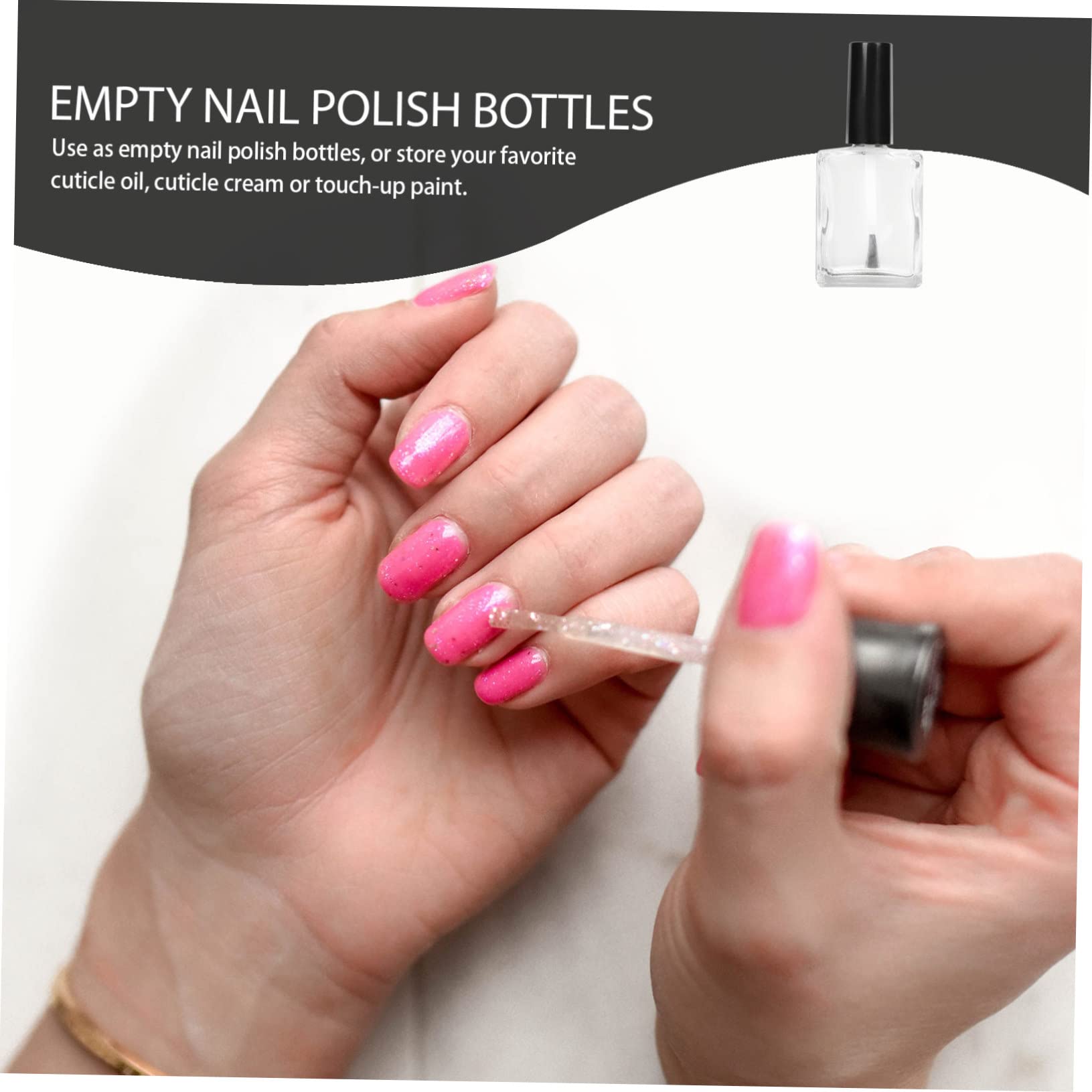 CALLARON Flache Glas Nagellackflaschen 15ml mit Bürstenkappe zum Befüllen für Aufbewahrung im Nagelstudio 20 Stück Fläschchen 200ml