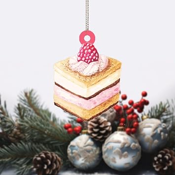Wedding Cake Xmas Ornament Pastry Chefs And Culinary Students Christmas Tree Ornament Keepsake Pastel Rainbow Colorful Acrylic Christmas Bauble for Xmas Party Decorations
