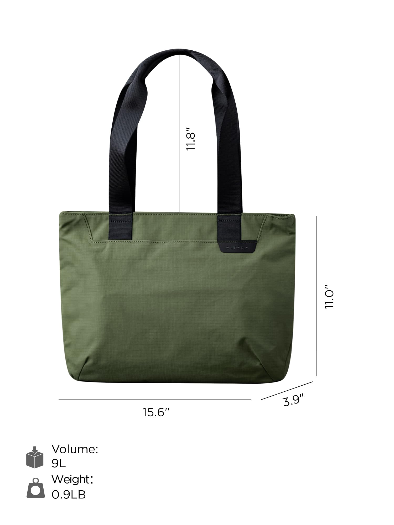 ALPAKA Elements Tote 9L – mała torba na ramię do dojazdów do pracy i szkoły, pasuje do laptopa 27.9 cm / iPada Pro, składana, wodoodporna
