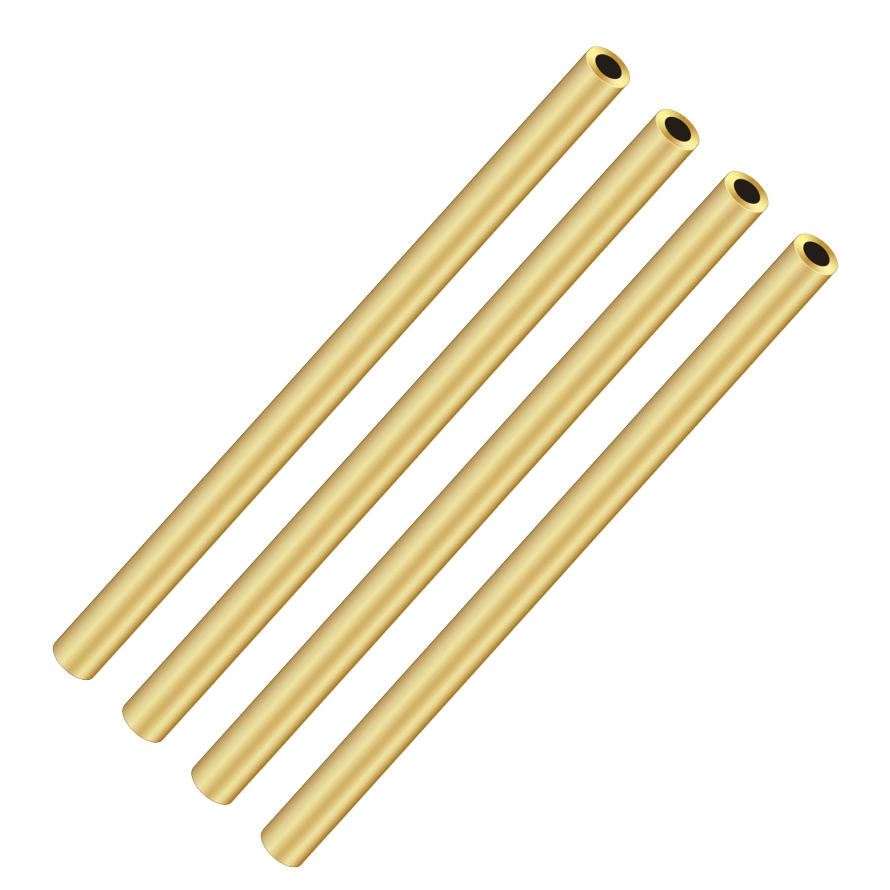 Imeistek Brass Tube, 5Mm Od X 1Mm Wall Thickness 200Mm Length Seamless Straight Pipe Tubing For Diy Crafts (4Pcs)
