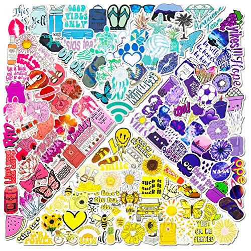 200PCS Vsco Stickers for Water Bottles,Cute Funny Waterproof Vinyl Stickers Decals for Kids,Teens,Girls and Women,Unique Durable Aesthetic Trendy Stickers Perfect for Hydro Flask,Laptop,Phone