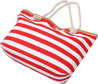 Carteira Tiracolo Lona Listrada Sacola de Praia à Prova D 'água Bolsa de Ver?o Sacola de Compras Sacola Sacola Bolsa de Ombro Saco Crossbody para As Mulheres Senhoras Vermelho