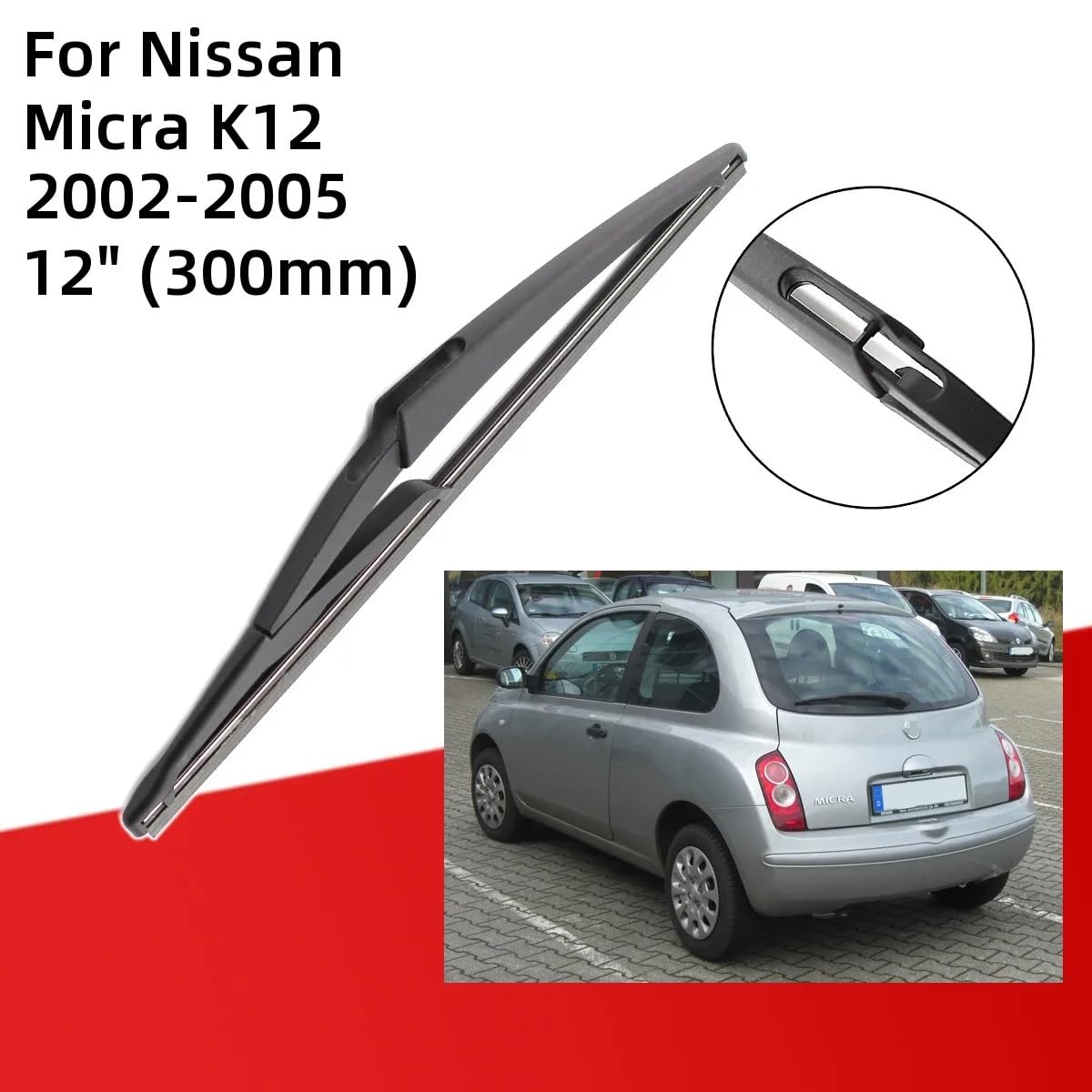 3-Piece Wiper Blade Set For Nissan Micra 2003-2005 – Front & Rear Windscreen Blades