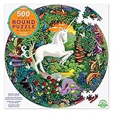 eeBoo Unicorn Garden Round Puzzle, 500 pieces