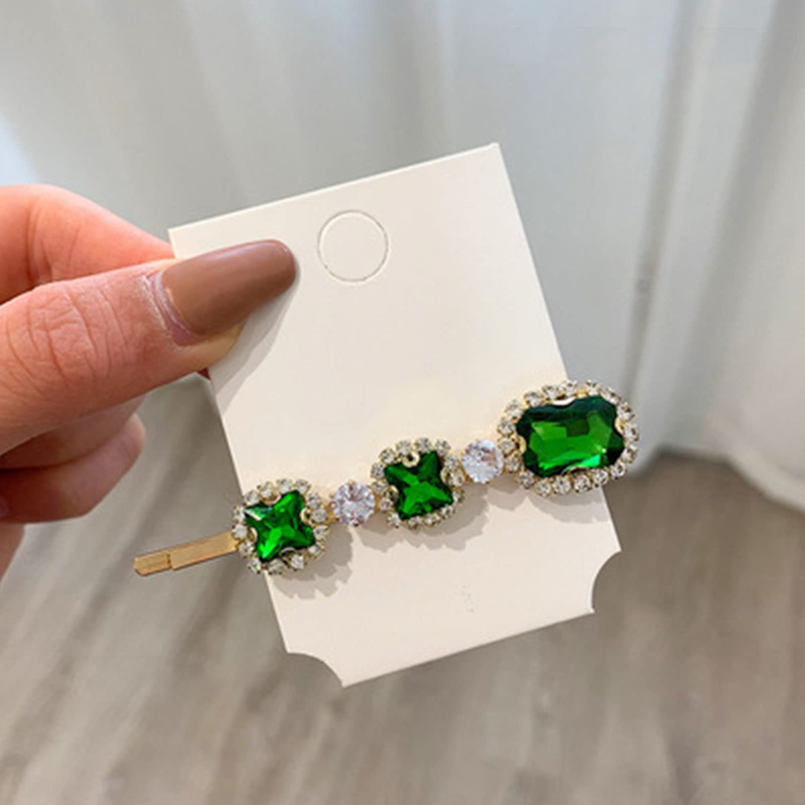 Barrette à Cheveux Argent Avec Rubis Et Cristal Floral - Neuve