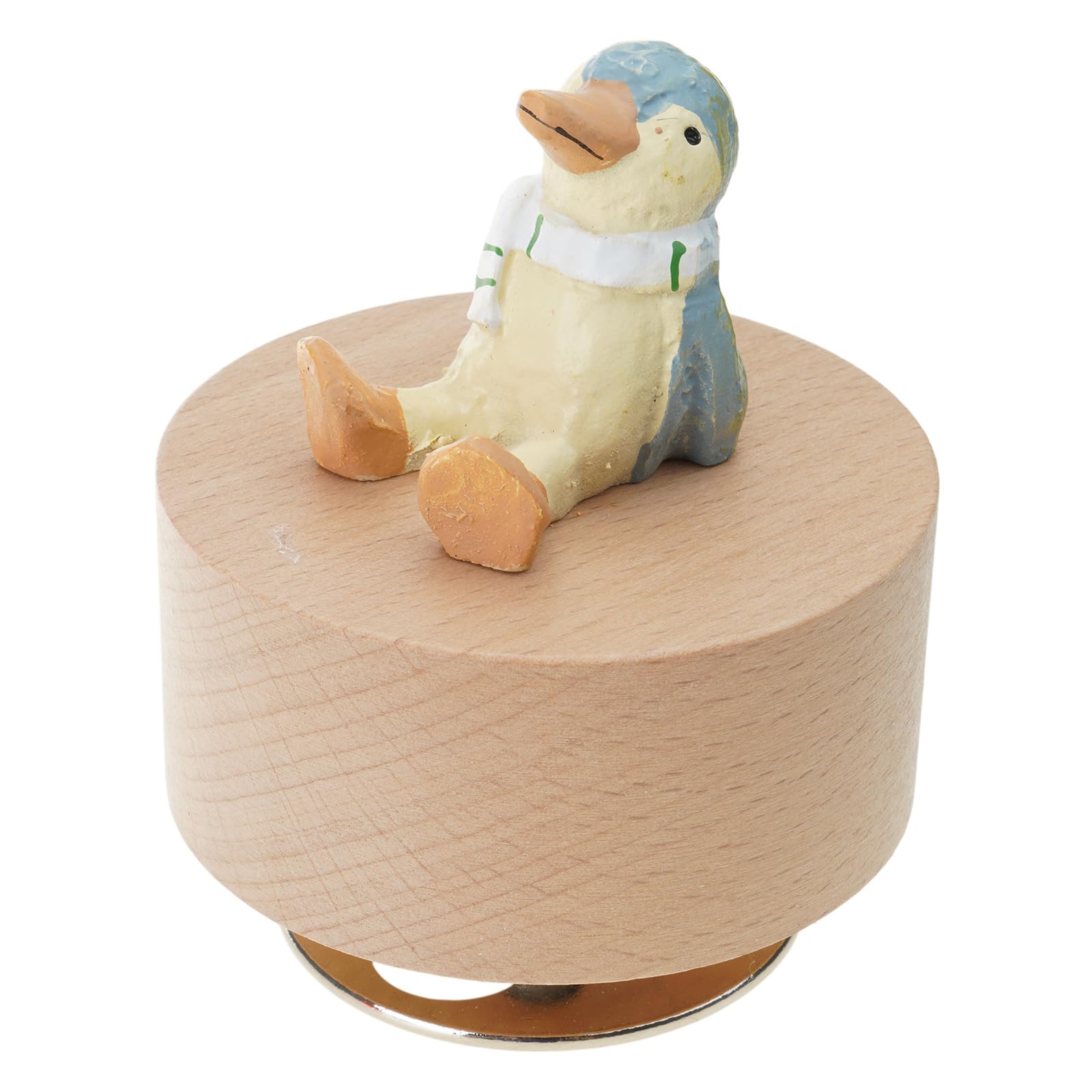 Maxtonser Wood Mechanical Music Box with Rotating Animal Figurine Ornament for Tabletop Decoration and Present for Music Lover
