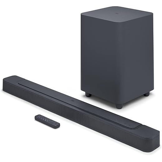 JBL Bar 500 Pro Dolby Atmos Soundbar with Wireless Subwoofer, 5.1 Channel, 3D Surround, Multibeam, HDMI eARC with 4K Dolby Vision Pass-Through, One App, Bluetooth, Wi-Fi & Optical Input (590W)