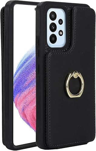 Miniatura 8 de Lipvina Funda para Samsung Galaxy A53 5G con tarjetero, Galaxy A53 5G funda tipo cartera para mujer, tarjetero de crédito, soporte de anillo y