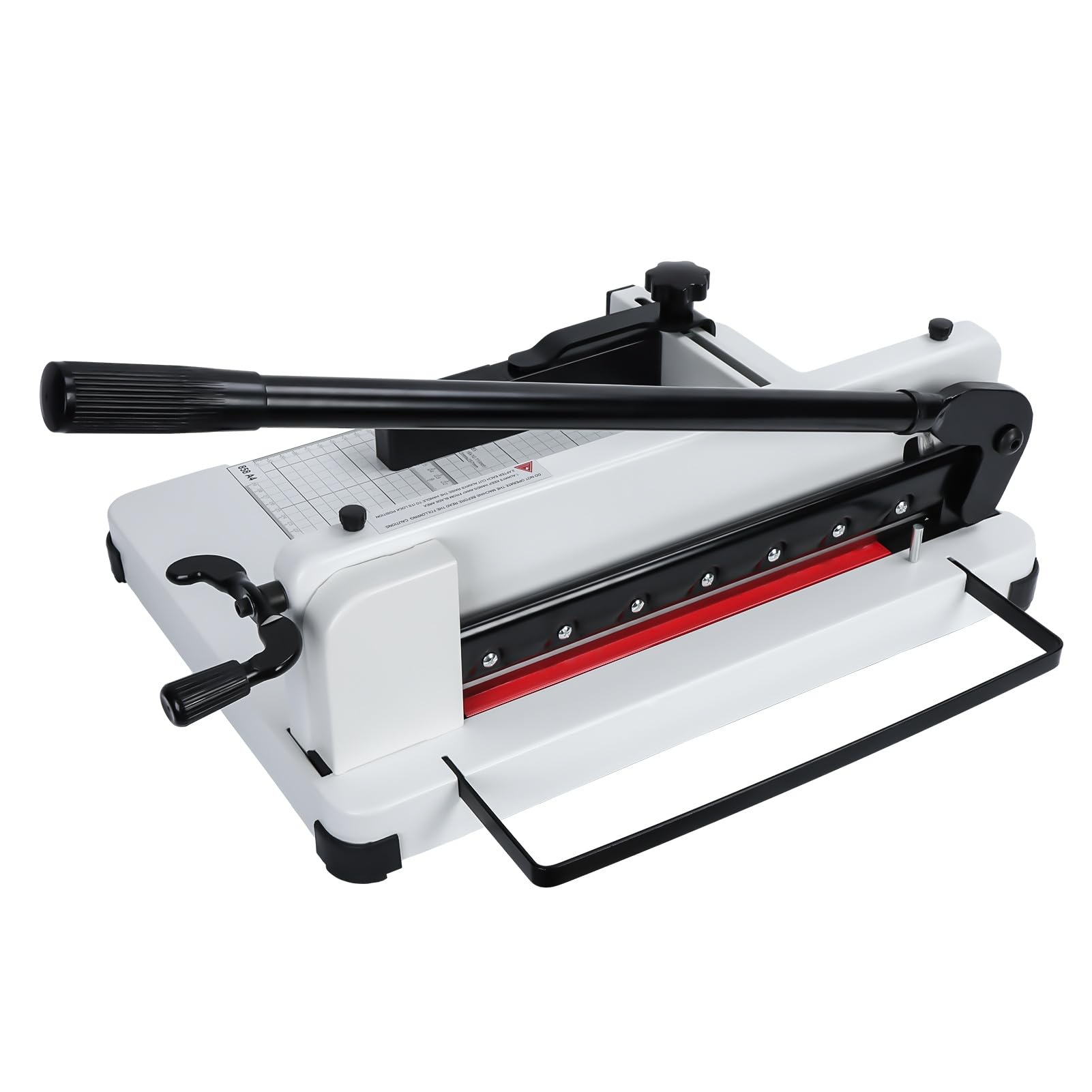 Roadoor Schneidemaschine A4, Papier Schlagschere mit integriertem Klemmsystem für gleichmäßigen Druck, Stapelschneider für bis zu 400 Blätter, Heavy Duty Papierschneider für Büro und Karton Weiß