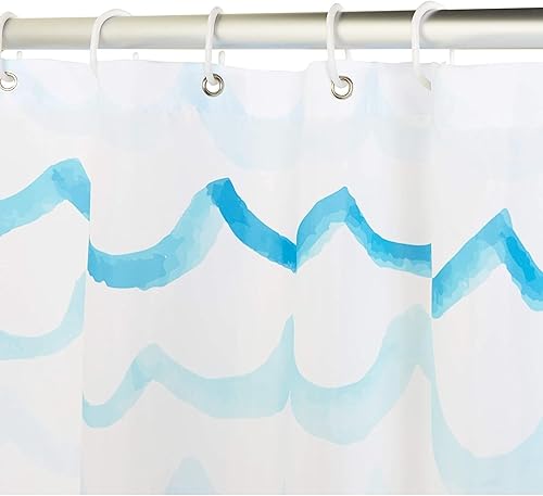 Miniatura 3 de Okuna Outpost Juego de cortinas de ducha con 12 ganchos, decoración de baño de playa (70 x 71 pulgadas)