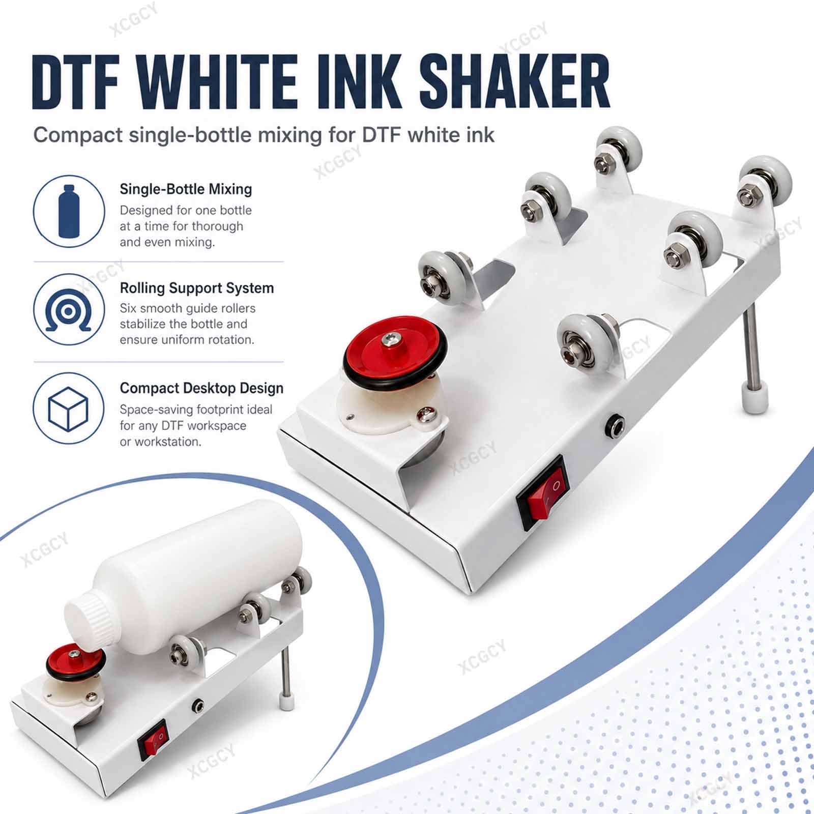 DIY Electric Shaker do kolorów, urządzenie do mieszania atramentu DTF z wirnikiem, do butelek z atramentem 500 ml na 1 litr, kolory i akwarele