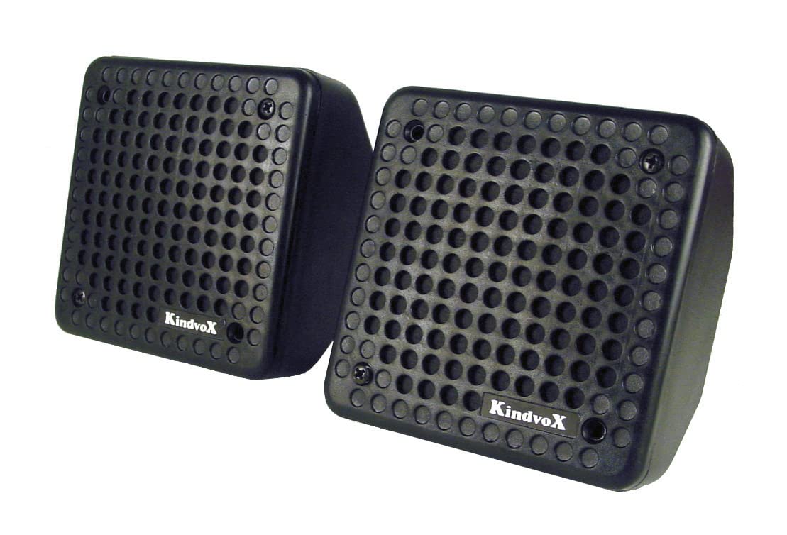 Juego de Altavoces de Doble Cono y 4" suministrados en Caja y reja Mini Box para Montaje en Superficie, Negro