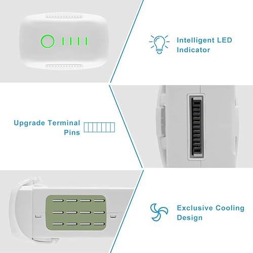 Miniatura 5 de COOLSHOW Phantom 4 Series (5870mAh 15.2V) Paquete de 2 baterías de repuesto de vuelo inteligente LiPo para DJI Phantom 4, Phantom 4 Pro, Phantom 4
